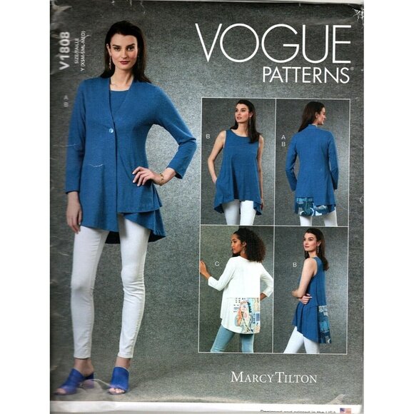 Vogue V1808 Misses XS to M Marcy Tilton Cardigan and Tunics UNCUT Sewing Pattern - Picture 1 of 2